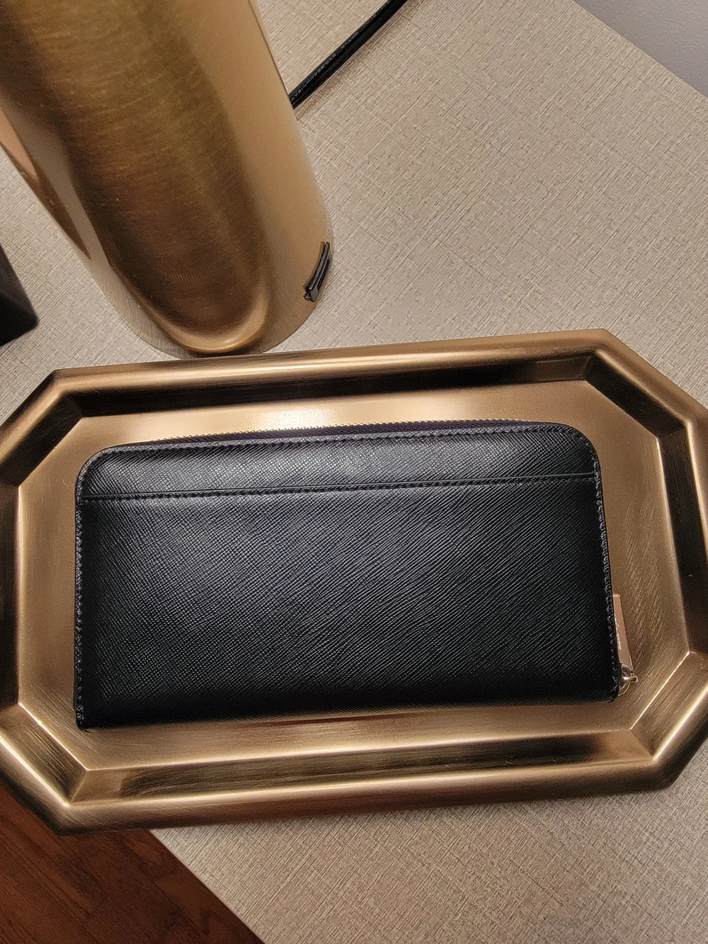 Kate Spade Staci Large Continental Wallet Black Saffiano Leather Zip Around